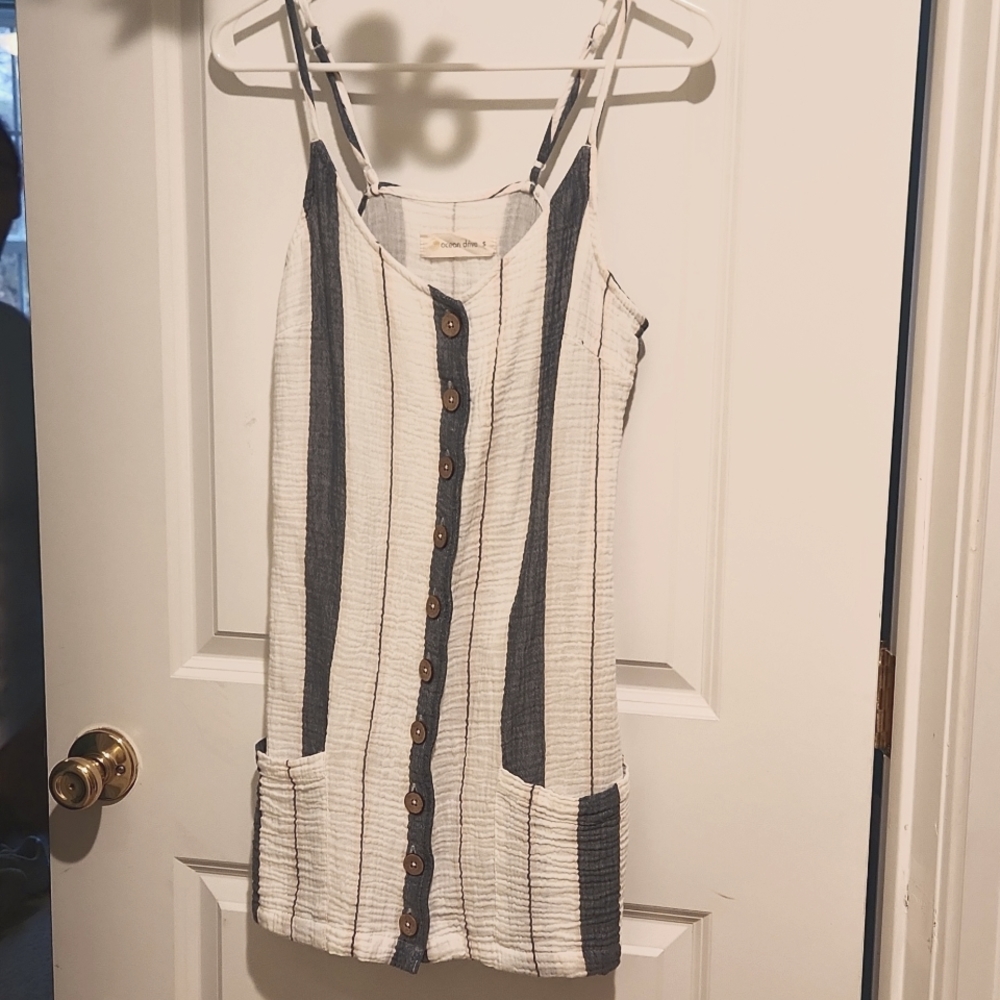 Ocean drive blue and white sun dress size small